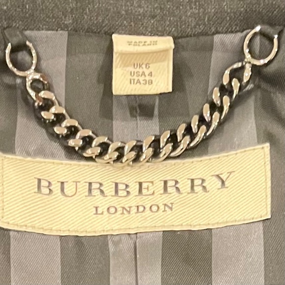 Burberry Military Style Charcoal Grey Jacket Size 4 - Picture 6 of 8